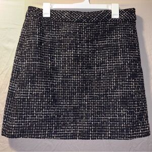 J. Crew Black and White Textured Mini Skirt